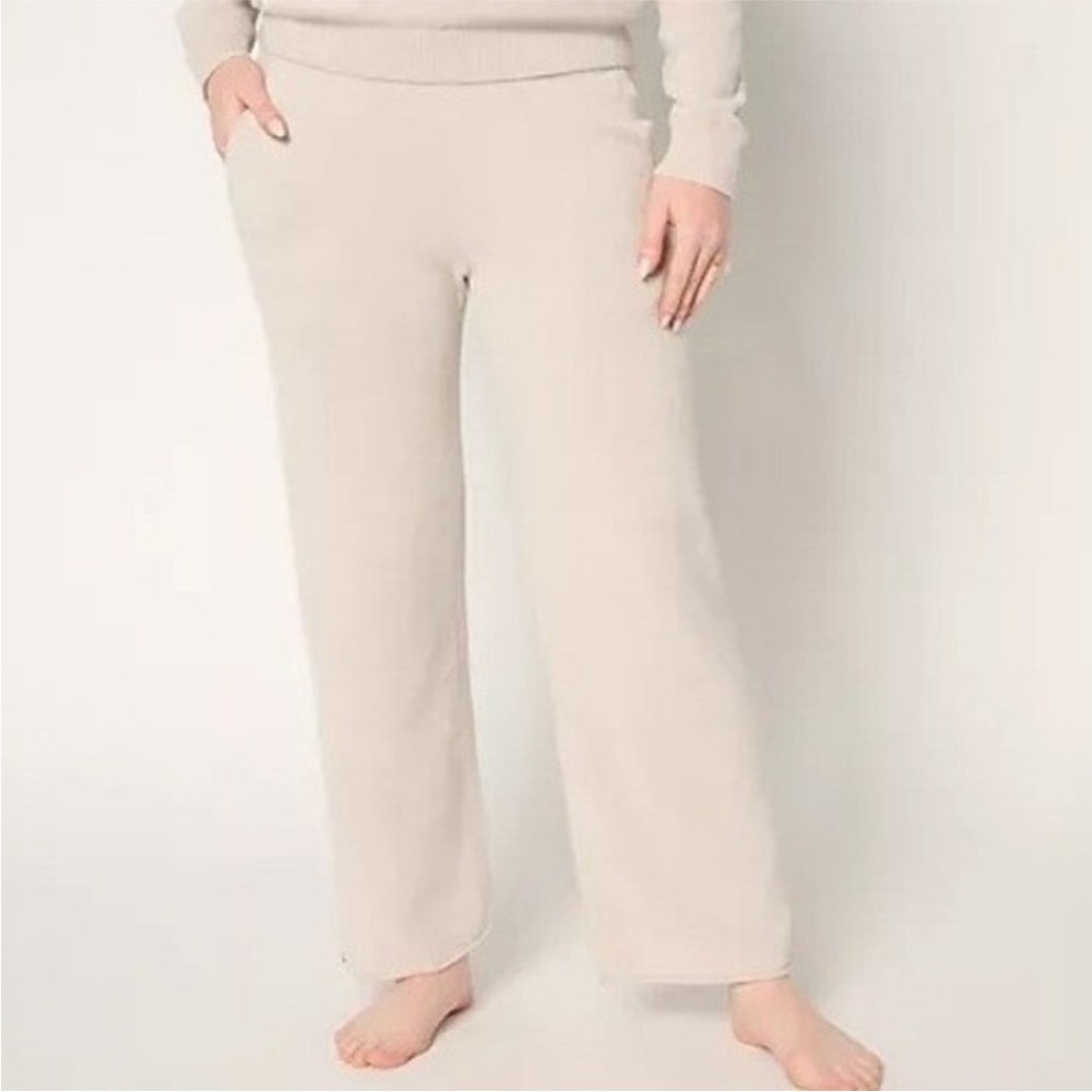 Barefoot Dreams CozyChic Ultra Lite Rolled Edge Ankle Pant in Satin Plus 2X NEW